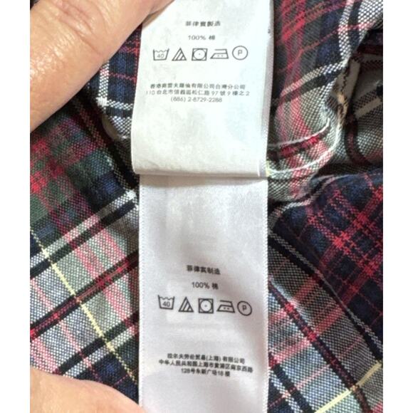 Ralph Lauren Polo Red White Green Blue Windowpane Plaid Medium Long Sleeve Shirt - Picture 16 of 16